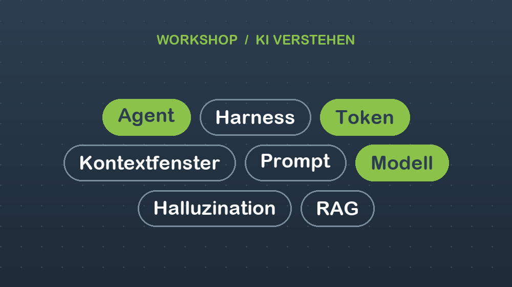 Workshop KI-Grundbegriffe: Agent, Harness, Token